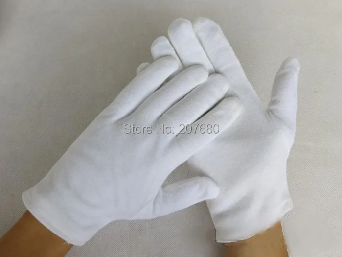 Buy 12 pairs White 100 Cotton Gloves Serving Waiters Gloves Concierge Butler Snooker Equestrian