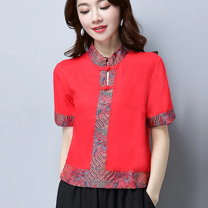 Элегантные женские топы в стиле ретро cheongsam топ женские топы Дамская одежда традиционная китайская одежда для женщин