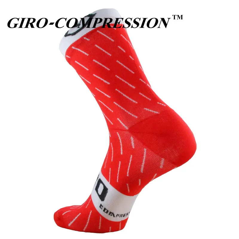 GIRO-Компрессионные Новые велосипедные носки, высокое качество, профессиональные брендовые дышащие спортивные носки, велосипедные носки, уличные гоночные, большие размеры - Цвет: red