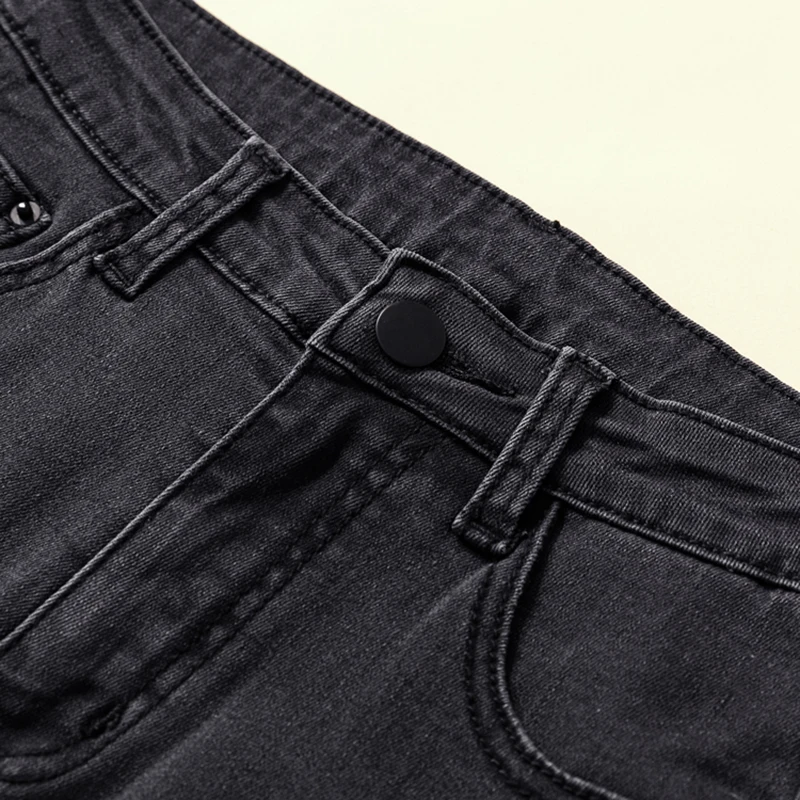 High Waist Skinny Pencil Jeans Woman Ripped Gray Black Stretch Mom jeans Plus Size Ladies jeans pants Women jeans femme mujer