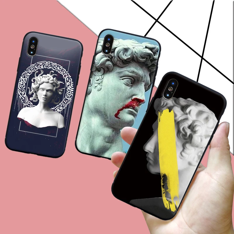 Мягкий силиконовый чехол для iPhone 11PRO телефона Medusa Vaporwave Glitch Iphone 6 6s 7 8 Plus XS XR