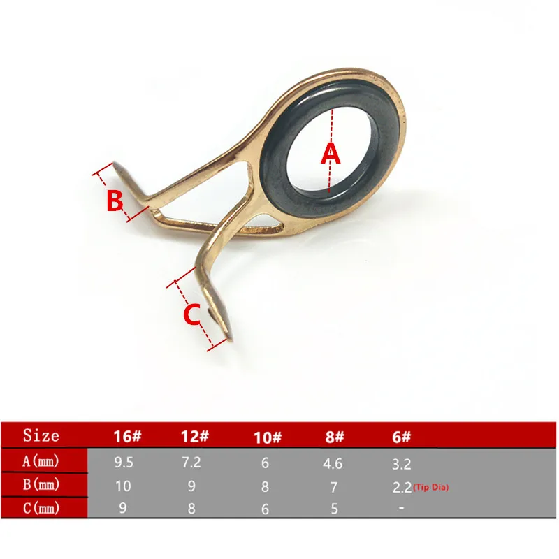 SUNMILE золотые керамические направляющие кольца DIY лодочные удочки для литья змееголовых рыболовные кончики стержней кольца для ремонта удочки рыболовные аксессуары