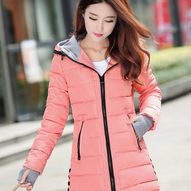 2018 winter down jacket for women parka long section cotton plus size feather female jacket fashion hooded down cotton coat Coats