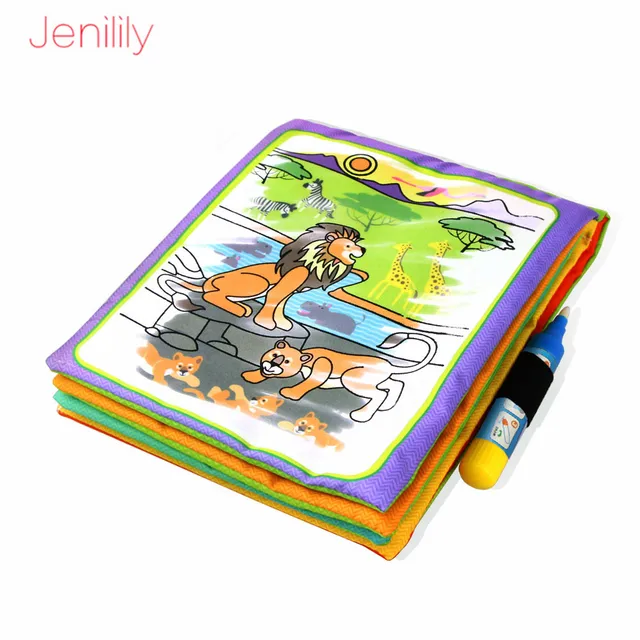 Coloring Magic Water Drawing Book with Pen Baby Educational Toy Animals Painting Writing Doodle Cloth Book Kids Drawing Board 6