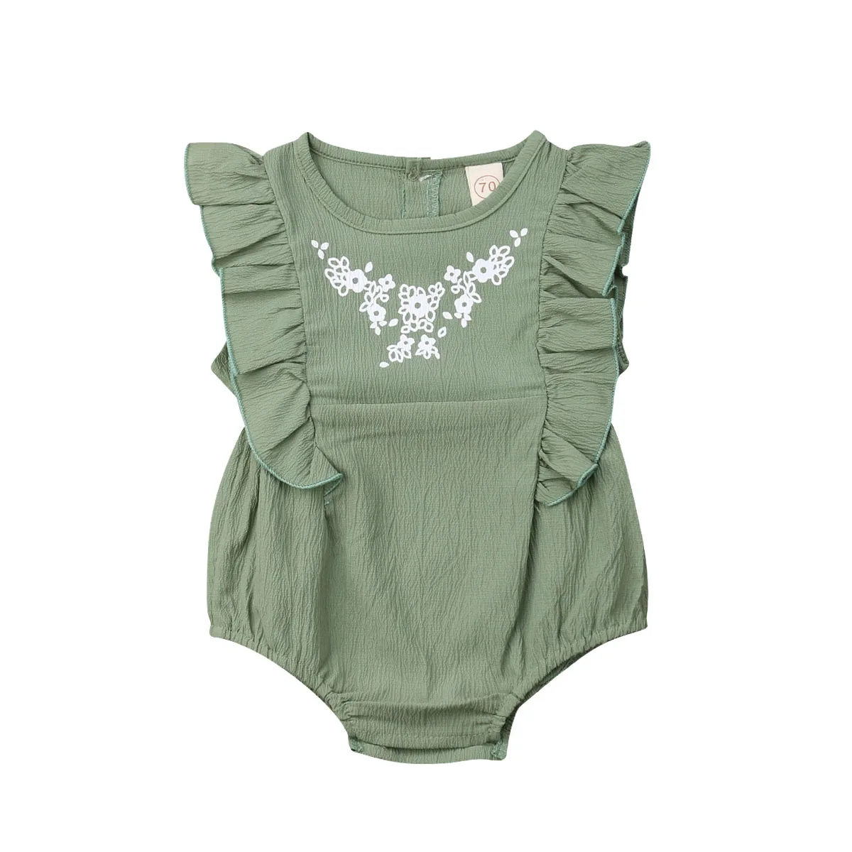 

2019 Cute Newborn Infant Baby Girls Ruffled Sleeveless Romper Floral Jumpsuit Playsuit Summer Outfit 0-24M