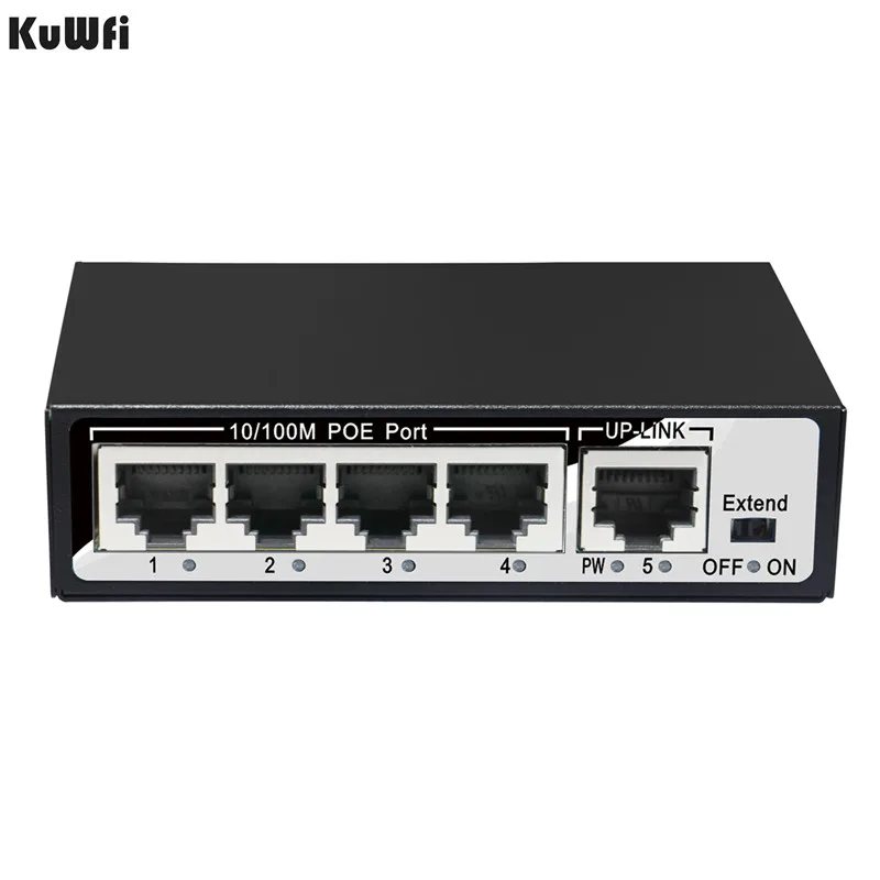 5 портов 10/100 Мбит/с коммутатор Plug And Play с IEEE 802.3af power 4 POE порта и 1 Uplink Ethernet Поддержка расширения 250 м