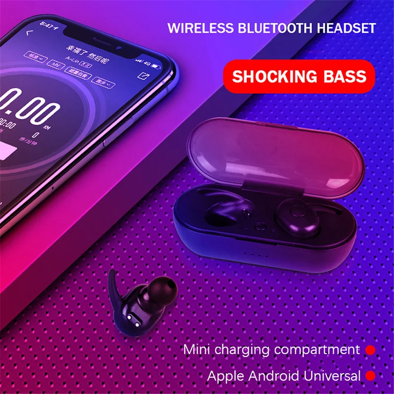 Teamyo TWS 5 0 Беспроводная bluetooth гарнитура с глубокими басами стерео Bluetooth спортивные