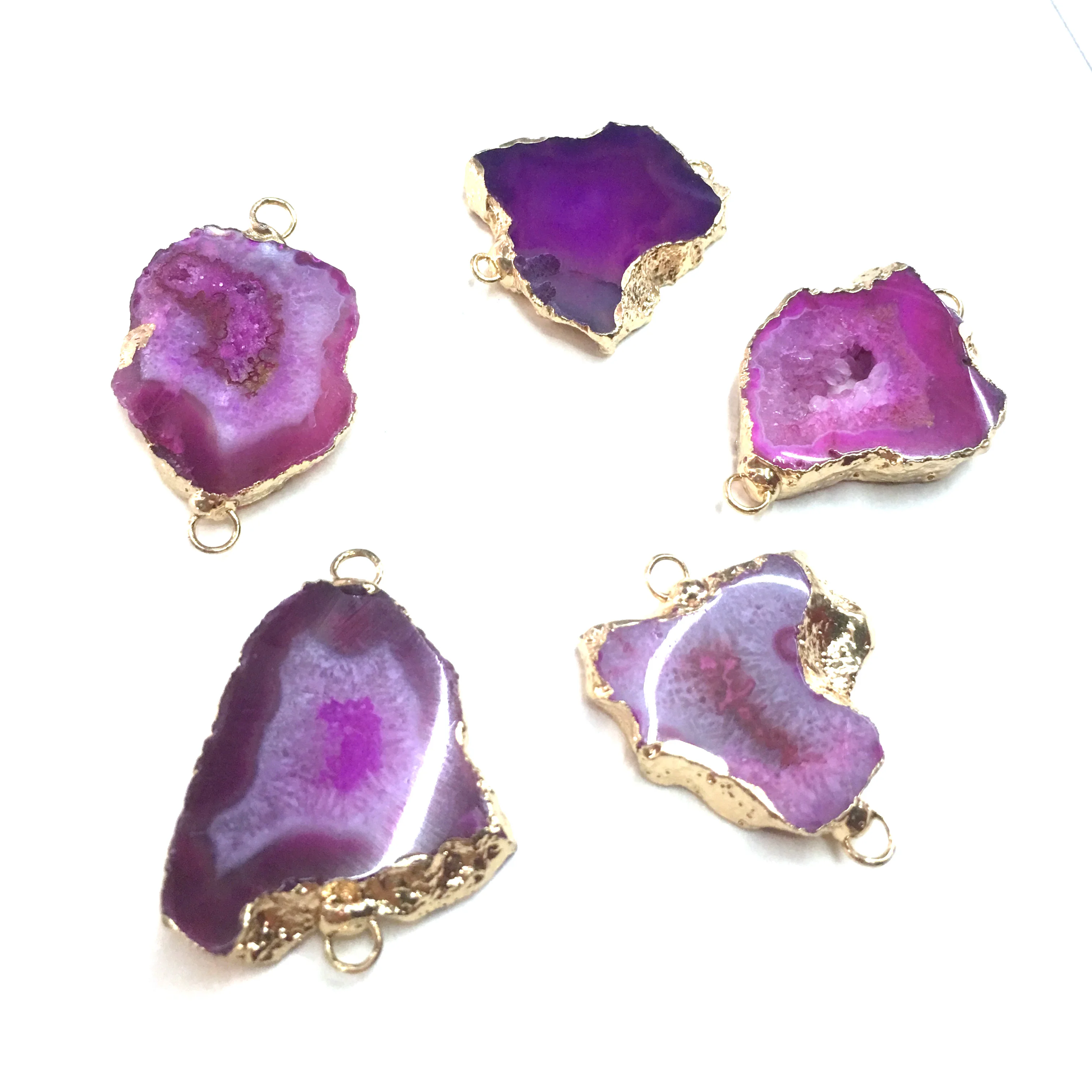 

Natural Agates Pendants Charms Connector Pendants for Jewelry Making DIY Accessories Fit Necklaces Size 25x30mm-25x40mm