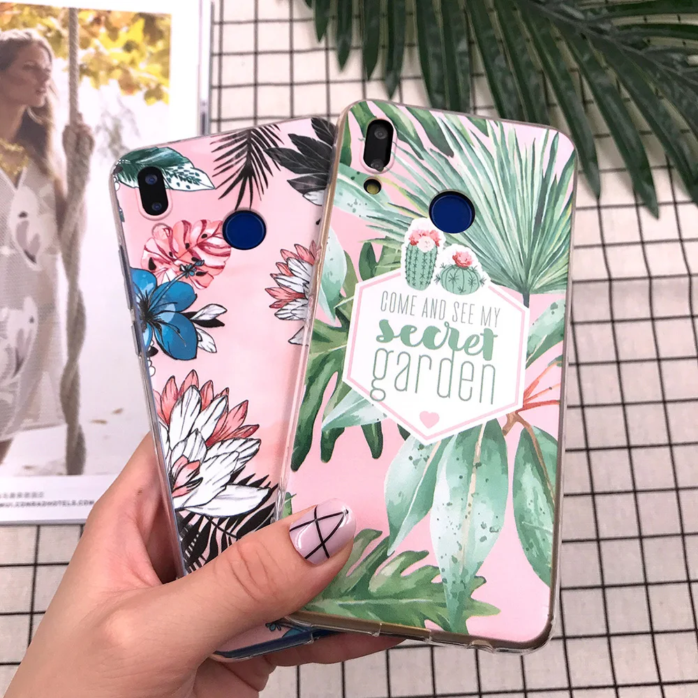Мягкий чехол из ТПУ для Huawei P20 Lite Модный с цветами P30 2019 Новое поступление