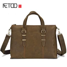 AETOO кожаная мужская сумка мужская голова воловья сумка кожа дикой лошади Мужская сумка деловой портфель Компьютерная сумка