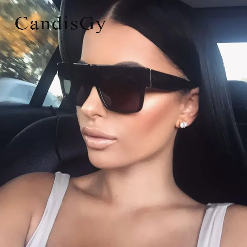 

Luxury Brand Designer Kim Kardashian Shades Fat Top Sunglasses Women Retro Sun Glasses for Men Gafas Oculos De Sol Feminino