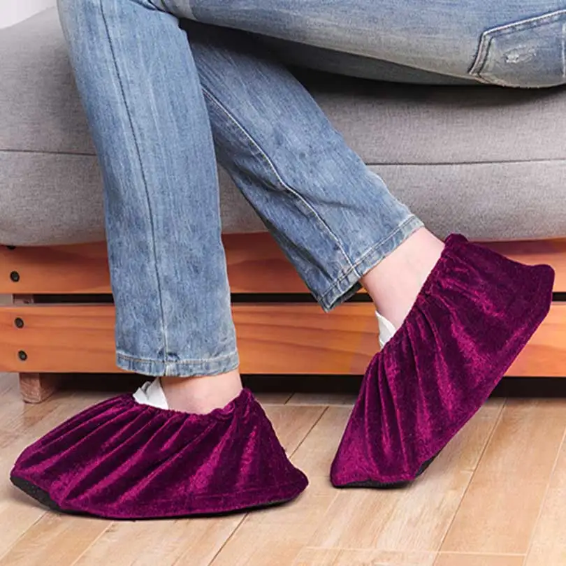 

Indoor Shoe Cover Washable Dustproof Cover Fluff Nonwoven Wear-Resistant Thickening Shoes Cover Non-Slip Shoe Cover EPA038