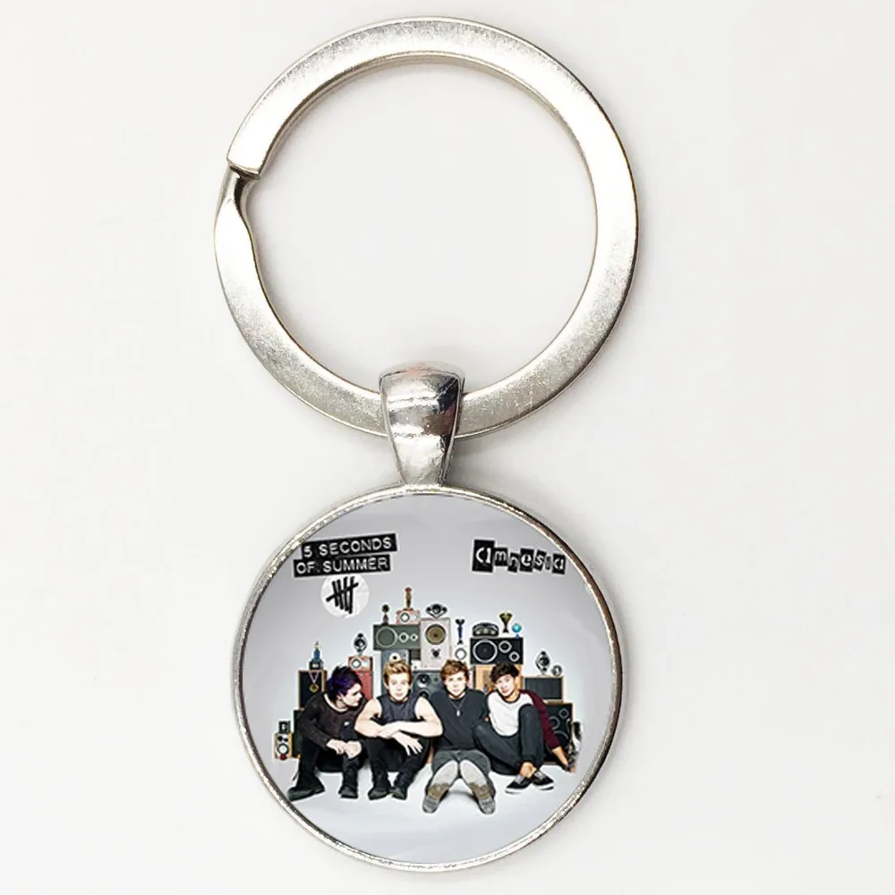2015 fashion jewelry Pop Rock band Keychain 25mm Split Rings Keyring