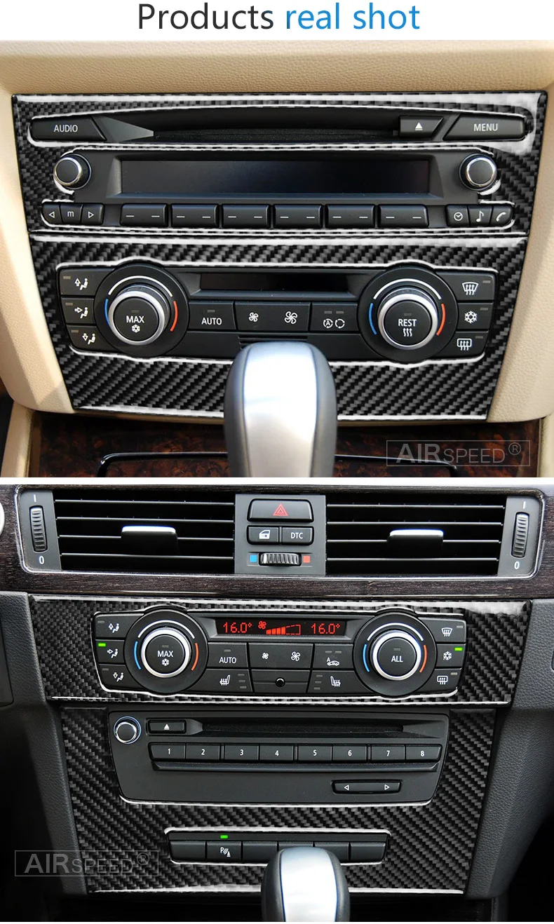 BMW 3 Series E90 E92 E93 Accessories Car Interior Carbon Fiber Air Conditioning CD Panel Cover Trim Decorations (8)