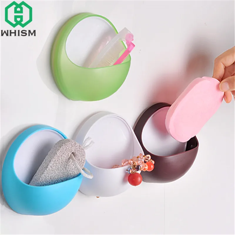 WHISM البلاستيك تخزين الرف رف جدار الإسفنج حامل الالتصاق حامل الصابون جدار شنت رف مطبخ الحمام المنظم WHISM البلاستيك تخزين الرف رف جدار الإسفنج حامل الالتصاق حامل الصابون جدار شنت رف مطبخ الحمام المنظم