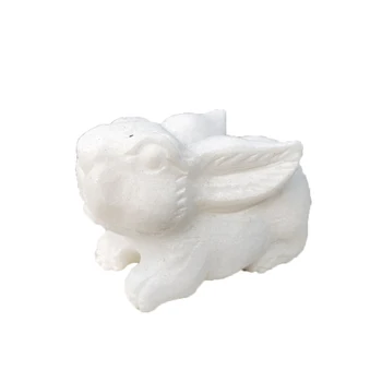 

Natural Crystal Carving White Marble Rabbit Ornament Animal Carving Crafts Natural Quartz Mineral Gemstone