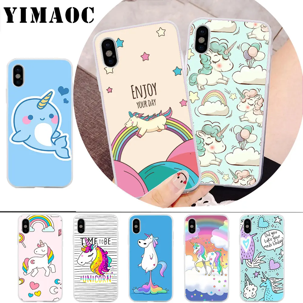 

YIMAOC Rainbow Soft Silicone Case for iPhone X r s Xr Xs Max 8 7 6S 6 Plus 5 5s SE