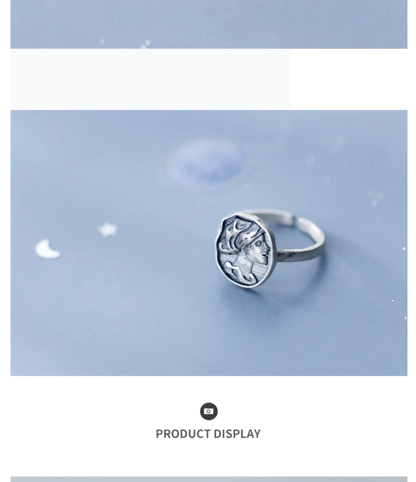 New Arrivals Vintage Coin Rings For Women 925 Sterling Silver Retro Style Abstract Portrait Finger Rings Fasion Jewellery 2019 (2)