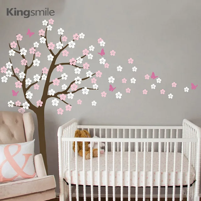 Modern Flower Tree Wall Sticker White Cherry Blossom Branch Vinyl Modern Flower Tree Wall Sticker White Cherry Blossom Branch Vinyl Diy Nursery Decals Art Stickers