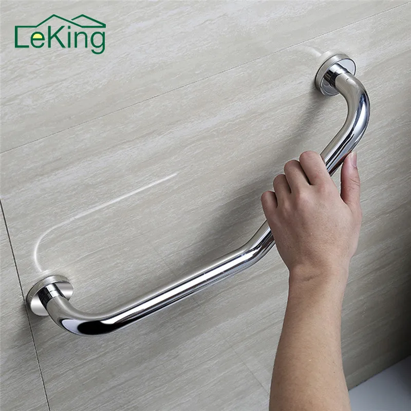 

LeKing Stainless Steel Bathroom Bathtub Handrail Chromed Wall Mount Bathroom Grab Bars Disability Aid Safety Helping Handle