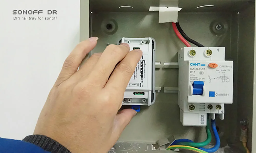 Sonoff dr Din Rail лоток Регулируемый установленный рейку Чехол Держатель решение для Sonoff установлен на направляющий трек Комплект для распределительного щита