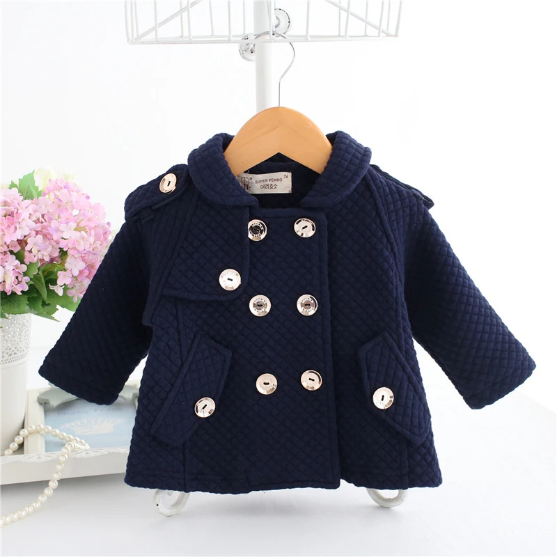 Baby Quilted Jacket Blue Children's Clothes Winter Baby Girls Boys Coat