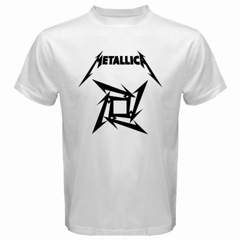 camiseta blanca metallica