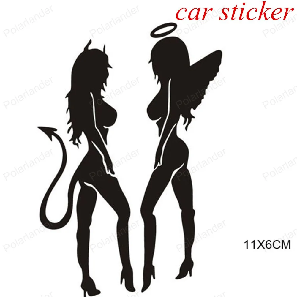 

newest truck motorcycle style for car naked lady vinyl stickers sexy girl Angel Devil Car sticker cool women on cars decals