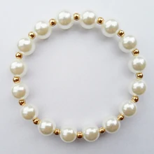 

Fashion 10MM Pearl beads Summer wear bracelet jewelry for women,2015 top sale Imitation pearl bracelet good quality low price
