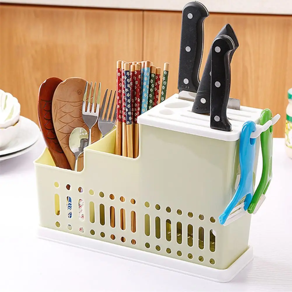 

Kitchen Drainer Organizer Dinnerware Cookware Storage Holder Knife Stand Card Slot Drain Box Home Chopsticks Ladle Cutlery Rack