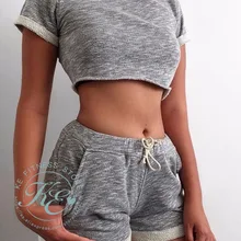 KE Conjunto deportivo mujer de pantalon corto con cordon y camiseta corta модная спортивная одежда moda gimnasio для бега фитнеса