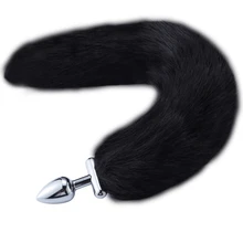 Runyu Artificial Hair + Aluminum Alloy Replaceable Fox Tail Plug Adult Supplies Back Court Role Playing Female Sex Toys
