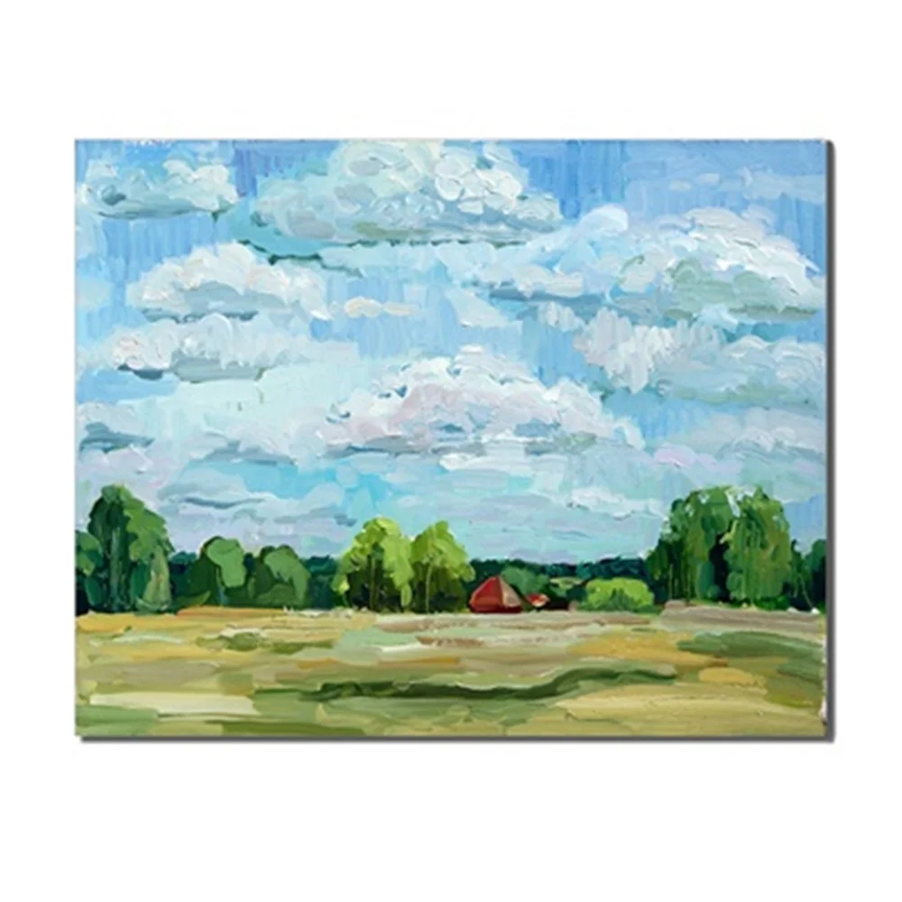 

Abstract Clouds Green Tree Scene No Frame Canvas Print Wall Oil Painting Poster Living Room Kids Room Unique Gift For Home Decor