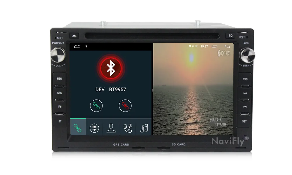 Cheap NaviFly 2 Din 2G+32G Android 9.1 Quad core Car Stereo Multimedia DVD Player GPS for Volkswagen Jetta Golf IV Passat B5 Polo 7