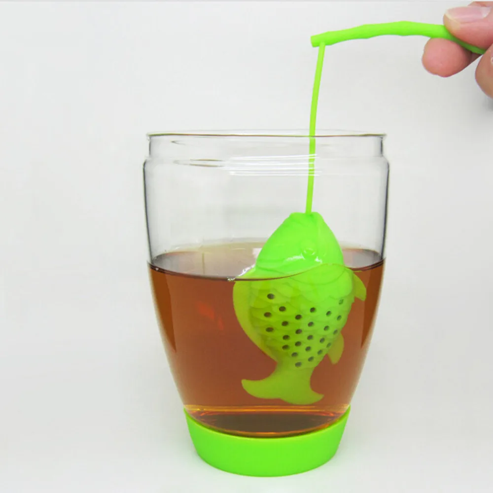 

1PCS Kitchen Supplies Silica Gel Small Fish Set Fishing Silica Gel Bag tea strainer for teapot Tea Bag Teapot Accessory
