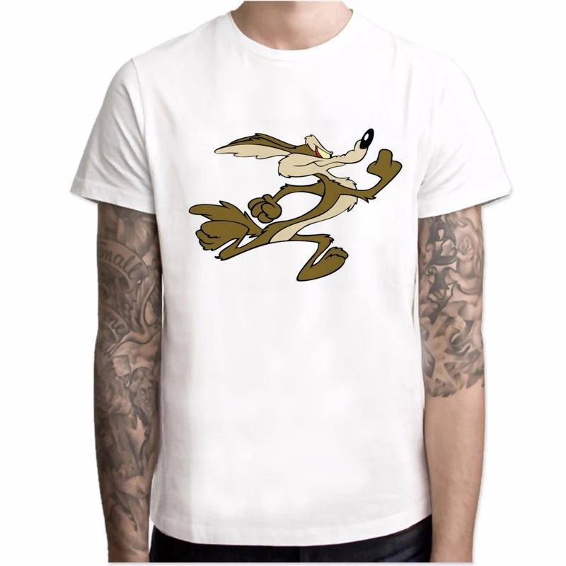 Wiley Coyote футболка для мужчин Looney Tunes Road Runner с надписью Забавный мультфильм мужские