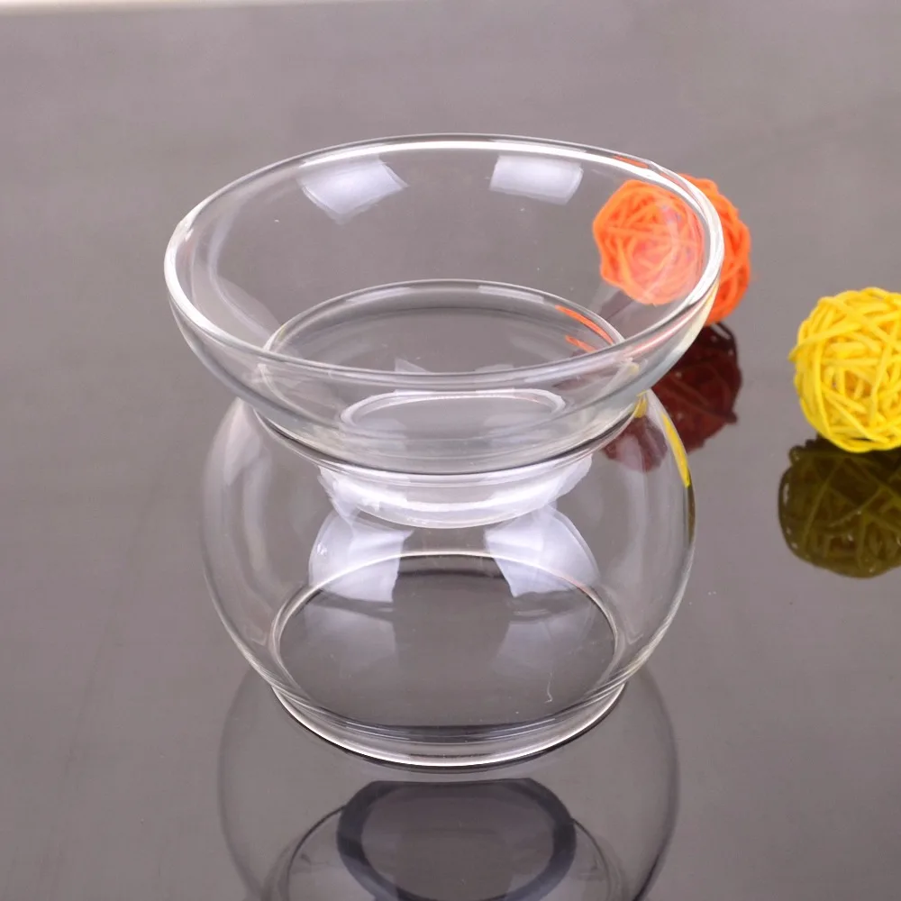 

1x Heat Resistant Clear Glass Tea Funnel Filter Strainer with Round Stand Holder