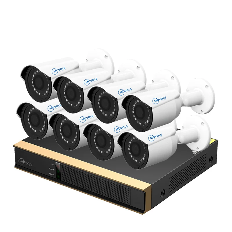 Movols 8CH CCTV камера 8 шт 1080p камера видеонаблюдения DVR комплект Водонепроницаемая наружная домашняя система видеонаблюдения - Цвет: Белый