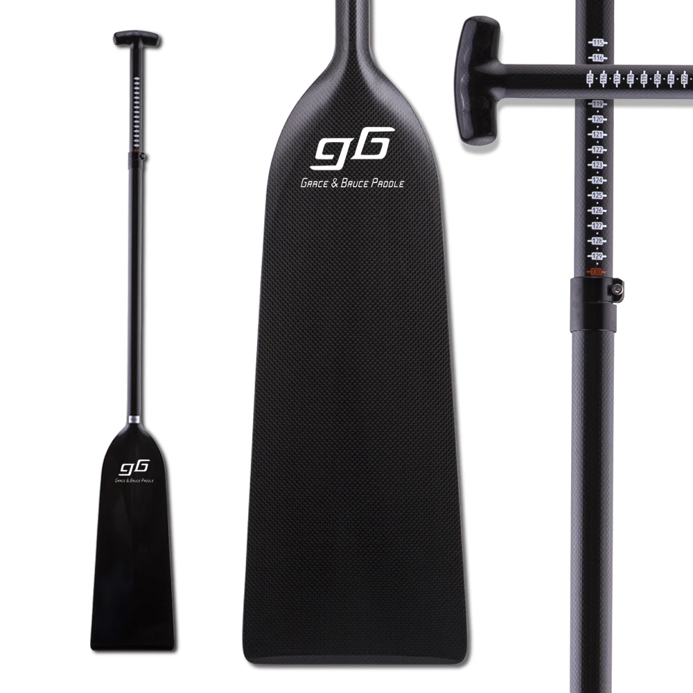 

P-02-CA Customized Length High Quality IDBF Approved Full Carbon Fiber Clamp Adjustable Dragon Boat Paddle