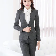 Новое поступление, осенне-зимние облегающие модные формальные брючные костюмы, Офисная Женская рабочая одежда с курткой и штанами, женские брючные комплекты