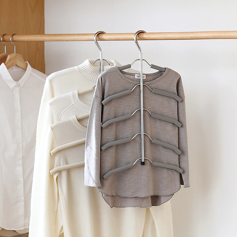 

Anti - Slip Hanger Clothing Support Stainless Steel Multi - Functional Clothing Hanging Storage Rack Multi - Layer Sponge