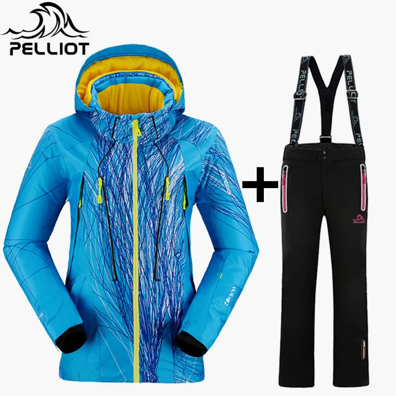 Pelliot brand professional Women's ski suit Waterproof Cotton Pad warm
