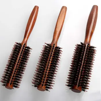 6 tipi di Dritto Twill Pettine Dei Capelli Setole di Cinghiale Spazzola di Rotolamento Canna Tonda Che Soffia di Curling Naturale FAI DA TE Parrucchiere Strumento di Styling