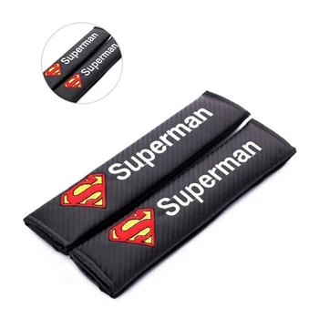 

Gzhengtong 2pcs/set Superman Logo Seat Belt Cover Shoulder Pad Car Seat Belt Cover With Embroidery for Universal
