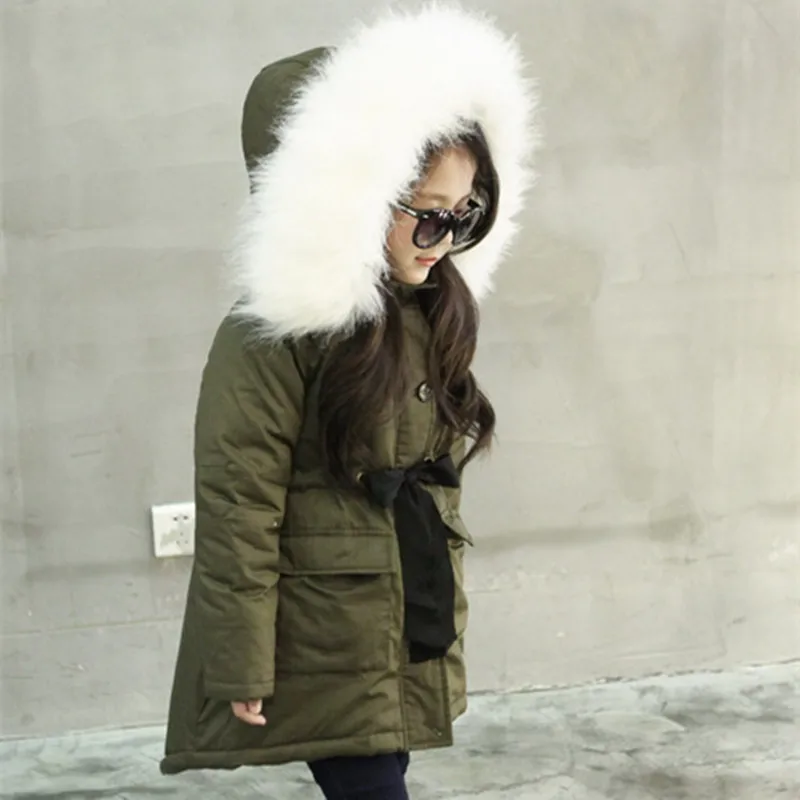Зимнее пальто для девочек; детские куртки с воротником из искусственного меха; зимняя детская верхняя одежда; пальто; плотная теплая одежда для девочек; От 4 до 11 лет