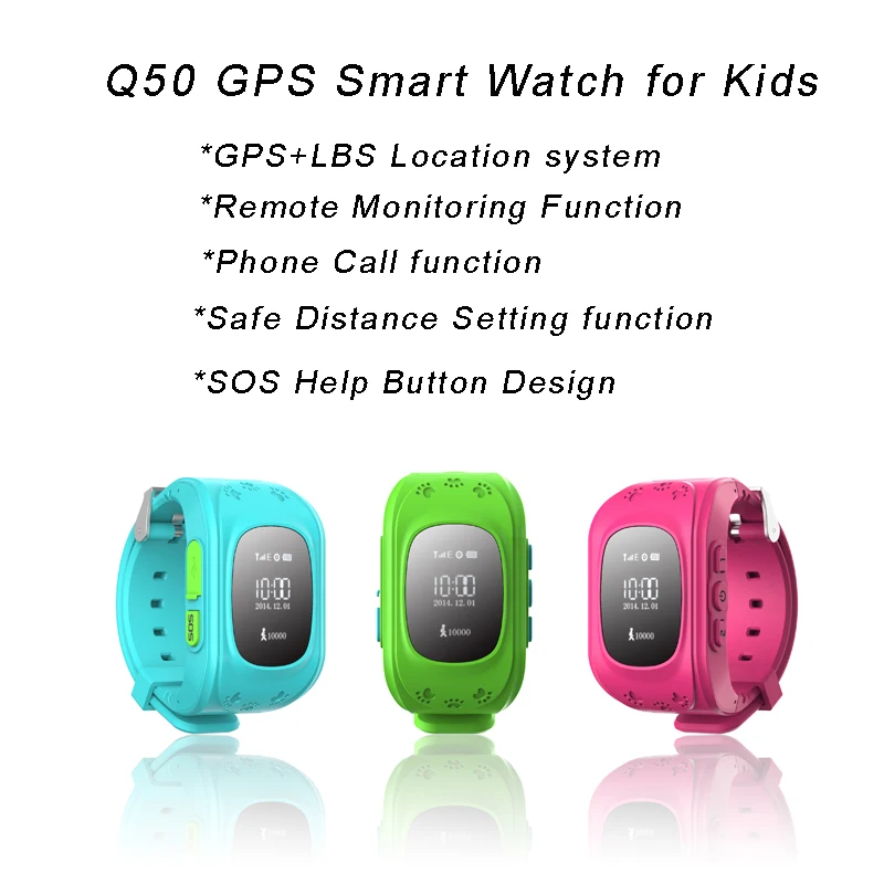 Goedkoop GPS Tracker Kinderen Baby Q50 Smartwatch voor Kids SIM Oled scherm Sos Passomete Smart Horloge Anti Verloren Afstandsbediening monitor
