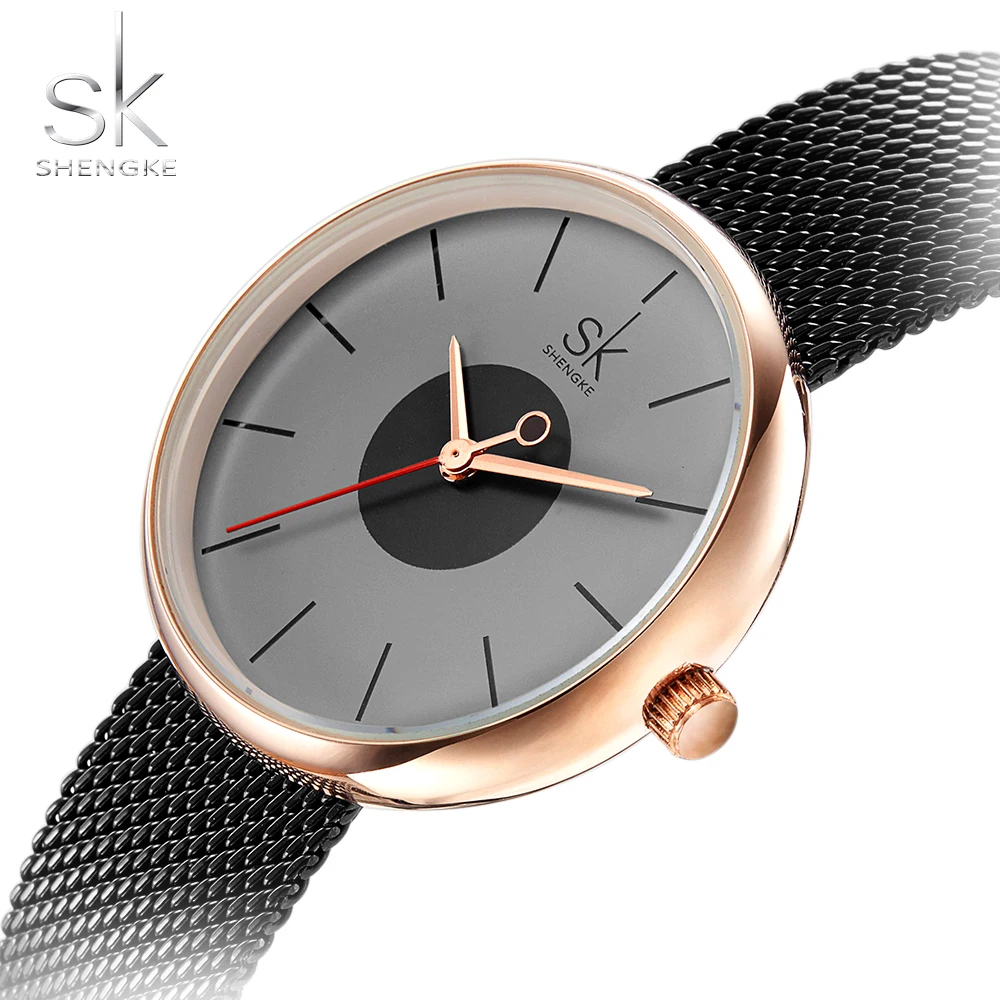 

Shengke High Quality Women Quartz Wristwatches Mesh Belt Female Elegant Dress Clock Ladies Top Brand Luxury Watch Montre Femme