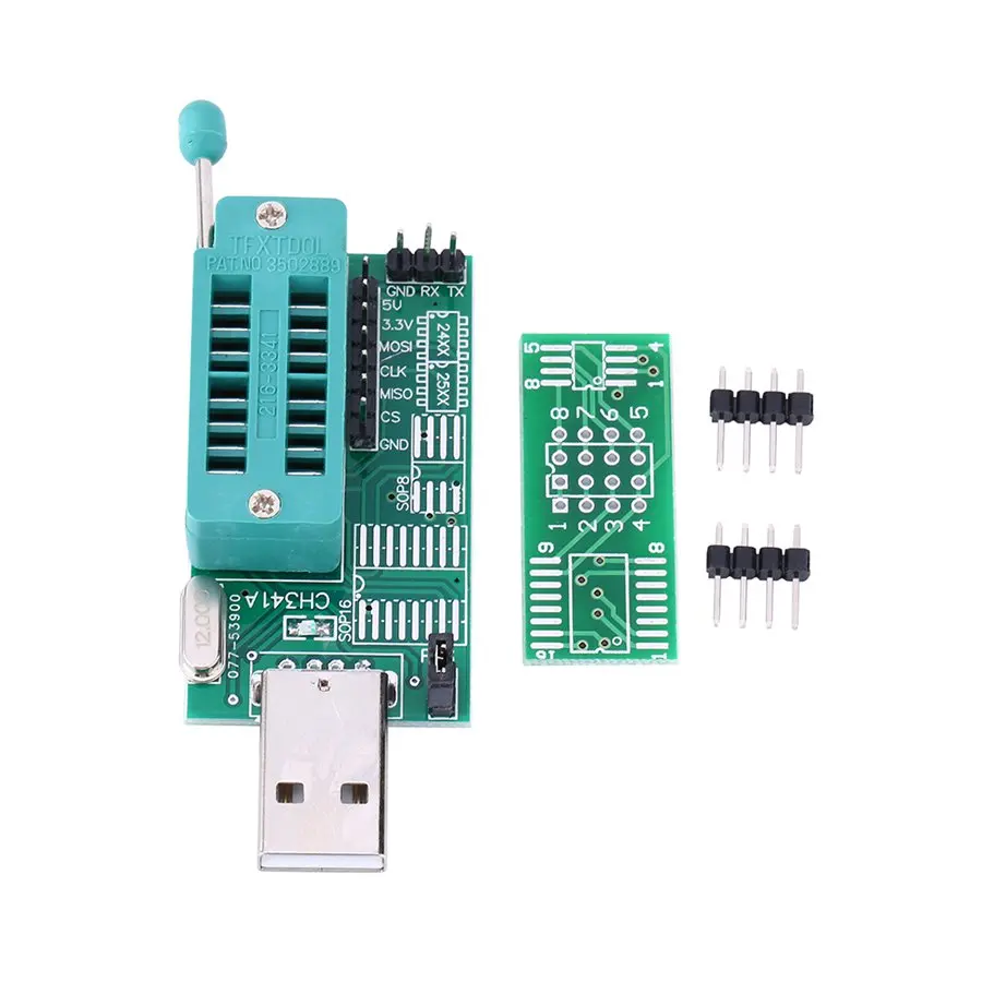 

1 Pcs 24 25 Universal  8 pin 16 pin To 8 pin Transfer Board EEPROM Flash BIOS USB Programmer CH341A Wth Software & Driver