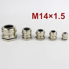 1 шт M14* 1,5 Никель латунь металл IP68 Водонепроницаемые кабельные сальники разъем подходит для 3-6,5 мм