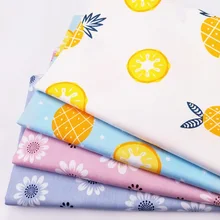 Цветочный/Ананасовый принт Чистый хлопок саржевая ткань пэчворк DIY материал для стеганых изделий ручной работы Домашний текстиль ткань ширина 160 см